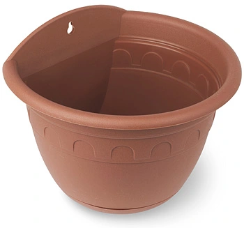 Кашпо настенное пластиковое 0,95л d-16см "Колывань" терракотовый С111Т