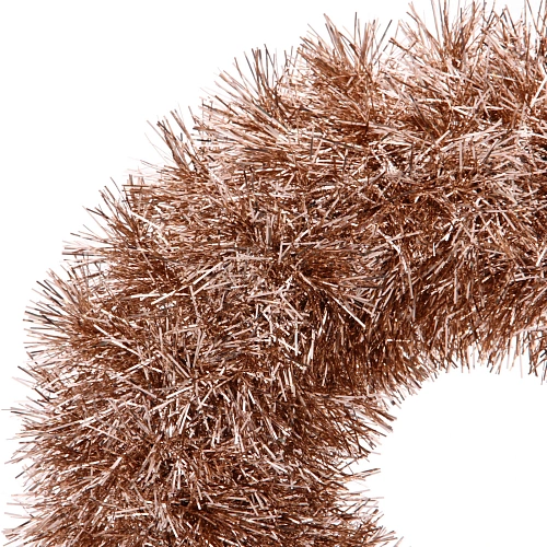 Венок декоративный TINSEL Яркие переливы 38 см, Розовое золото_3