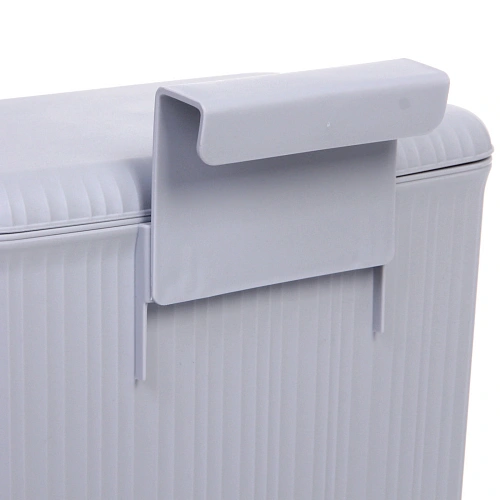 Корзина для мусора подвесная 26х20х32 серая с крышкой_8