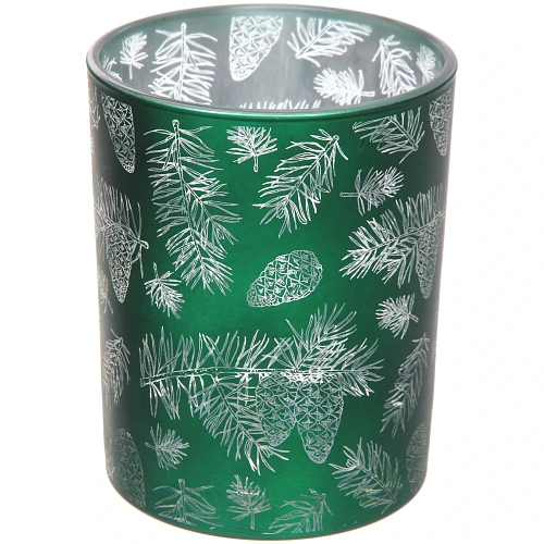 Подсвечник "Зимняя хвоя" 10*12,5 см, Изумруд