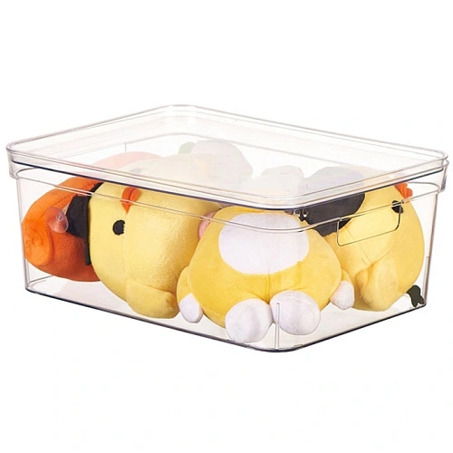 Органайзер для хранения с крышкой ФЛАТТО, прозрачный, 3526214см (лейбл)_3