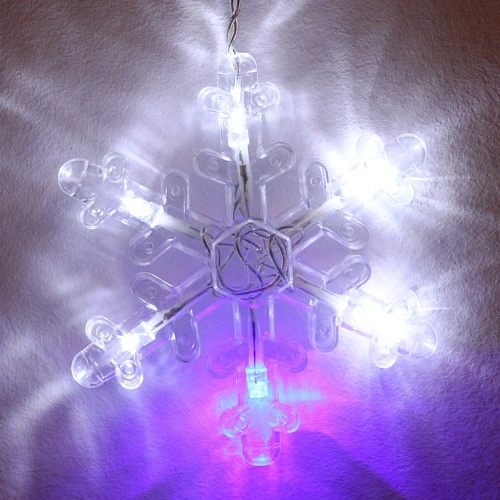 Гирлянда для дома БАХРОМА Снежинка ш2,5 м в0,60,9м 130 ламп LED, Белый, синий мерцает (возможность соединения)_9