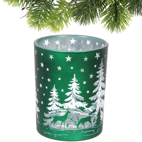 Подсвечник Снежный лес 1012,5 см, Изумруд_4