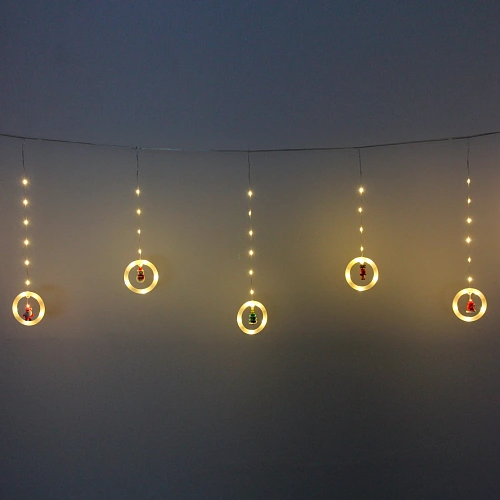 Гирлянда для дома БАХРОМА С Новым Годом ш2,5м в0,450,65м 110 ламп LED, прозрачнпров, 8 режимов, IP-20, Теплый белый (возможность соединения)_3