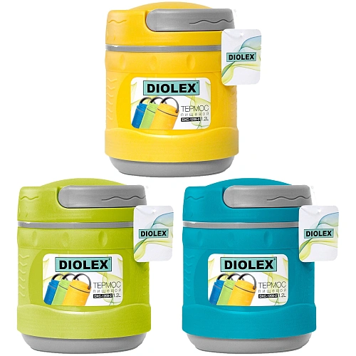 Diolex Термос пищевой пластиковый с колбой из нержавеющей стали 1200 мл DXС-1200-2