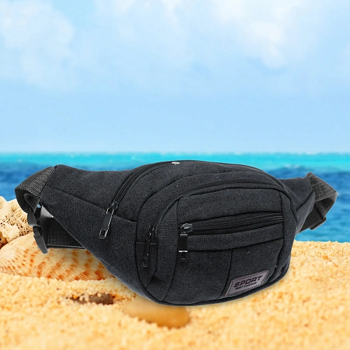 Сумка на пояс Sport leader - Street Fashion, 4 кармана, цвет черный, 35166см_5