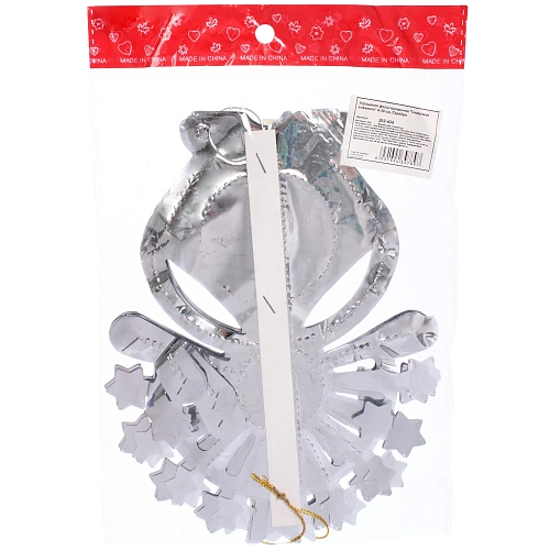 Украшение фольгированное Сказочная снежинка d-30 см, Серебро_4