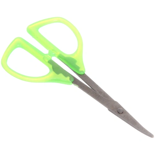 Ножницы маникюрные в пакете Ультрамарин, для кутикулы, загнутые, пластиковые ручки, 9см_10