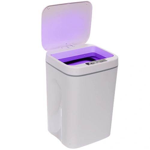Контейнер для мусораSmart16л белый  сенсорная крышка работает от батареек LR6 W8622B_5
