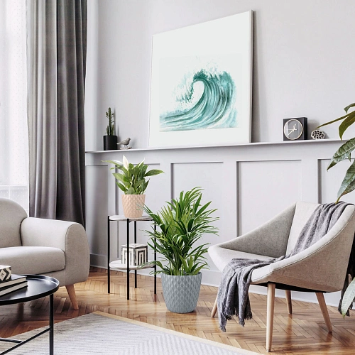 Горшок для цветов пластиковый 1,4л d-14,5см Wave с дренажной сеткой и съемным поддоном, горький шоколад_6