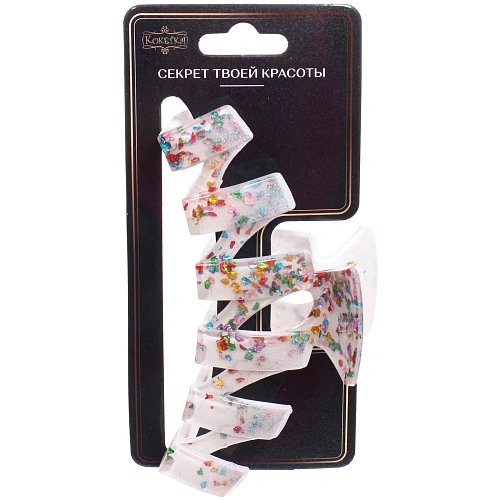 Заколка - краб для волос AKS - VIENTO, микс 6 цветов, зиг-заг, 113см _4