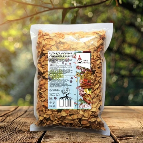 Щепа для копчения GW Ольховая с можжевельником (фасовка 2 дм3, 400г)