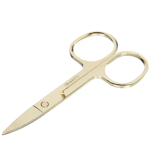 Ножницы маникюрные на блистере Ultramarine, овальные кольца, широкие, цвет золото, 8,5см✦_13