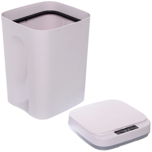 Контейнер для мусораSmart16л белый  сенсорная крышка работает от батареек LR6 W8622B_9