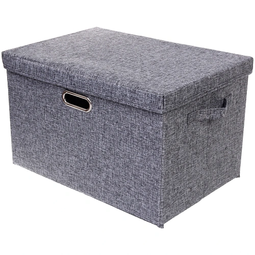 Коробка для хранения вещей складная с крышкой "ДЭСТРА", цвет серый, 50*35*31см