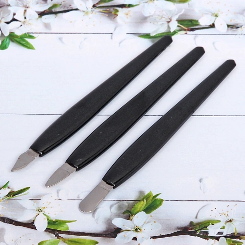 Шаберы для удаления кутикулы на блистере 3шт Ультрамарин, цвет черный_3