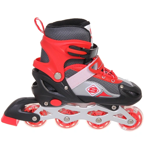 Коньки роликовые раздвижные Sport Star 136S, красный, колеса ПВХ, размер M (35-38)_5