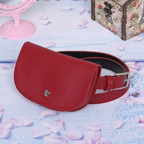 Сумка поясная Street Fashion, цвет бордовый, 1711105см_3