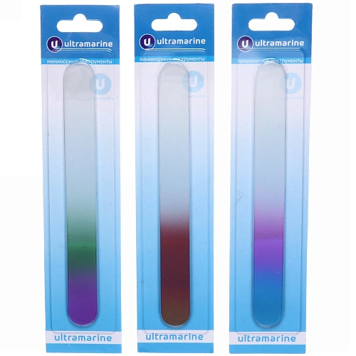 Пилка для ногтей стеклянная на блистере Ультрамарин, ручка цветная в ассортименте,18см_7