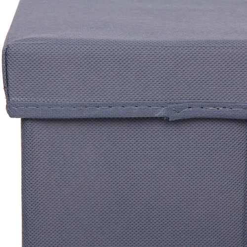 Короб - органайзер складной стеллажный для хранения вещей с крышкой ДОМания, цвет серый, 282828см (лейбл)_3