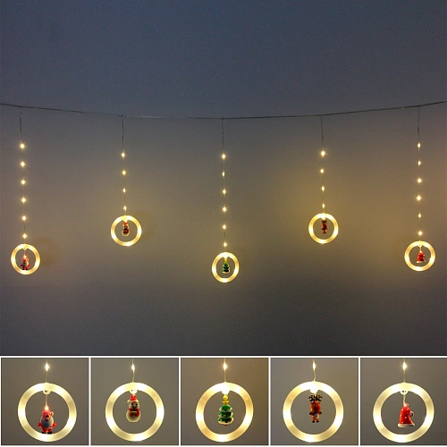 Гирлянда для дома БАХРОМА "С Новым Годом" ш2,5м* в0,45/0,65м 110 ламп LED, прозрачн.пров, 8 режимов, IP-20, Теплый белый (возможность соединения)