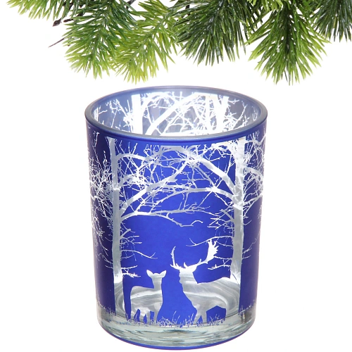 Подсвечник Зимний лес 1012,5 см, Синий_4