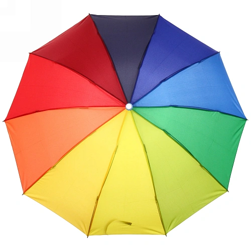 Зонт женский механический Радуга ветроустойчивый, 10 спиц, d-99см, длина в слож виде 23см    _25