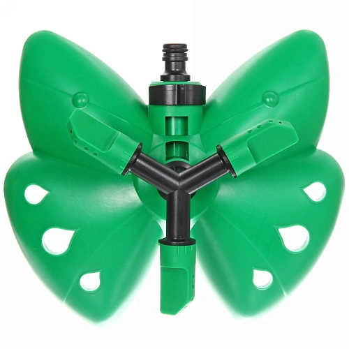 Разбрызгиватель Бабочка зеленая горизонтальный, круговой, 3 лейки ДоброСад_10