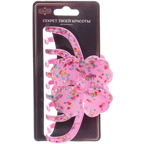 Заколка - краб для волос AKS - VIENTO, микс 6 цветов, цветок, 116см _14