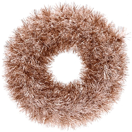 Венок декоративный TINSEL "Яркие переливы" 38 см, Розовое золото