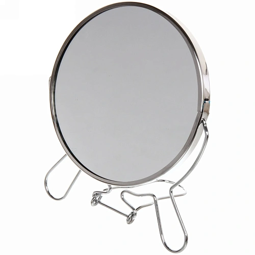 Зеркало настольное в металлической оправе "Модерн" круг, двухстороннее d11,5см