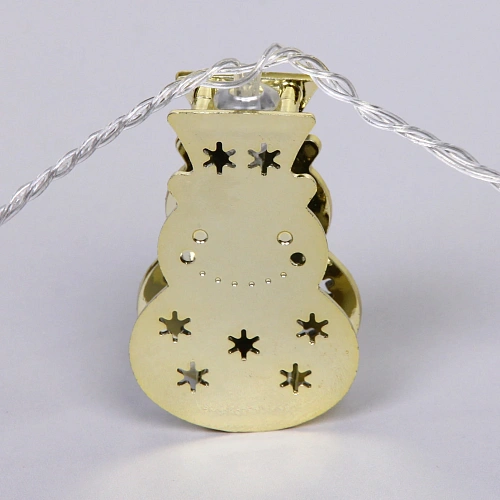 Гирлянда для дома Золотой снеговик 4м 20 ламп LED, 3,76 см прозрпров,1 реж, IP-20, Теплый белый (возможность соединения)_9