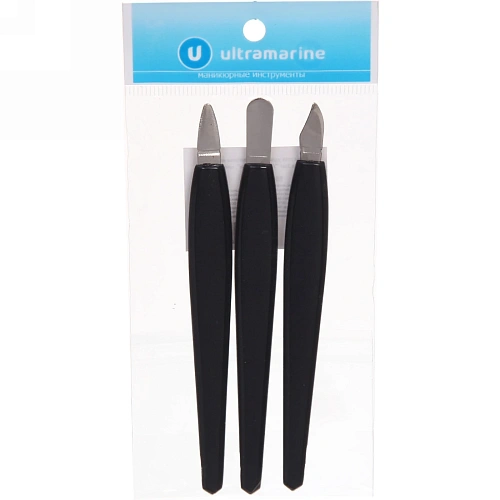 Шаберы для удаления кутикулы на блистере 3шт Ультрамарин, цвет черный_4