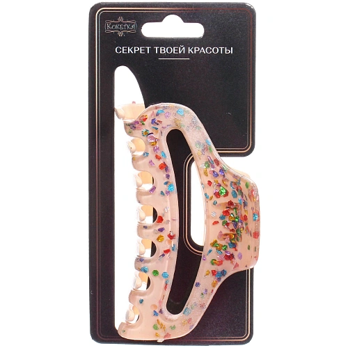 Заколка - краб для волос AKS - VIENTO, микс 6 цветов, трапеция, 9,53,3см _14