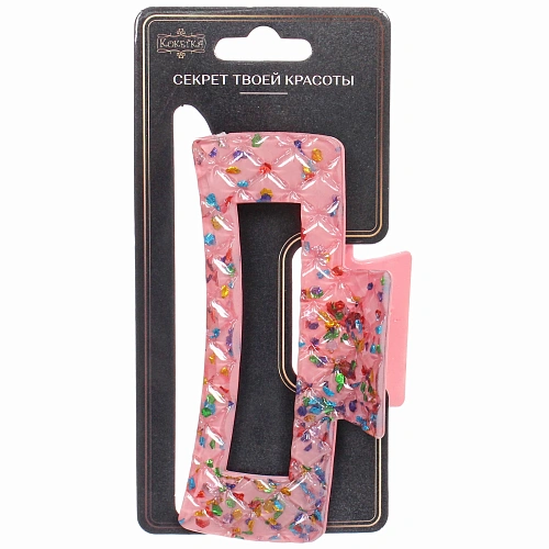 Заколка - краб для волос AKS - VIENTO, микс 6 цветов, прямоугольник, 10,54см _5