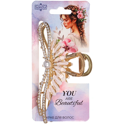 Заколка - краб для волос на блистере LAVITA, завиток, цвет серебро и золото, 115,5см_4