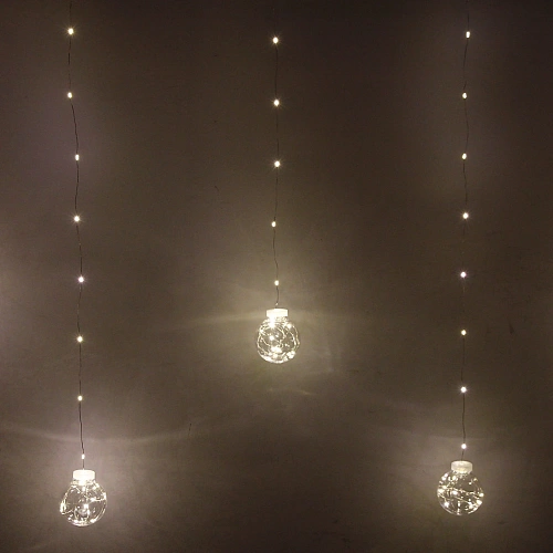 Гирлянда для дома БАХРОМА Шар ш2,5 м в0,50,8м 200 ламп LED, d-8 см, Белый_3