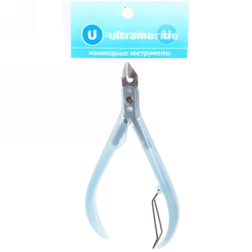 Кусачки для кутикулы, в пакете Ультрамарин, одна пружина, ручки пластик, цвет микс, 10,5см_10