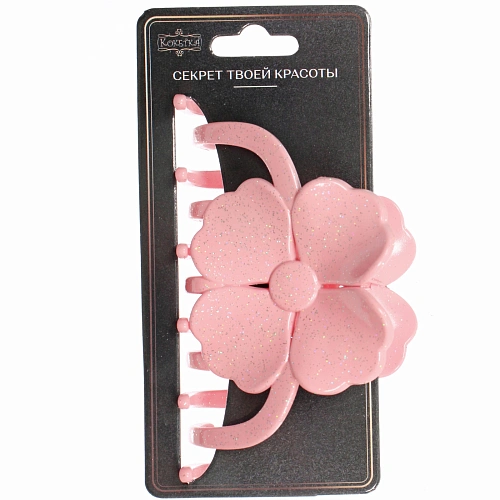 Заколка - краб для волос AKS - MANTANA, микс 6 цветов, цветок, 116см _6