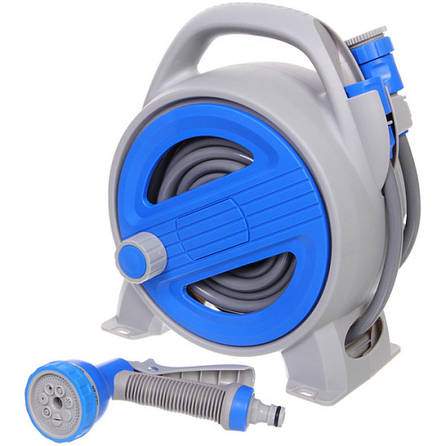 Катушка Grower со шлангом 12 и адаптерами, 10м серо-синяя AM5045_5
