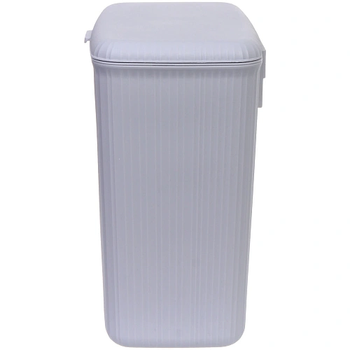 Корзина для мусора подвесная 26х20х32 серая с крышкой_16