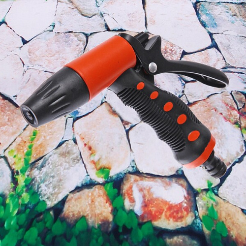 Наконечник-пистолет с регулятором напора воды, прорезиненная ручка ДоброСад_11