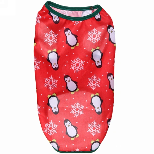 Майка для собаки Новогодний БУМ-Веселые Пингвины размер L (4535см) Ultramarine_5