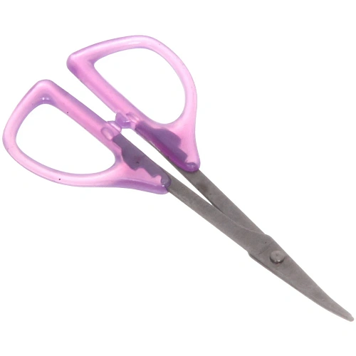 Ножницы маникюрные в пакете Ультрамарин, для кутикулы, загнутые, пластиковые ручки, 9см_11