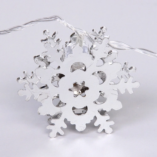 Гирлянда для дома Серебряная снежинка 4м 20 ламп LED, 6,3 см прозрпров,1 реж, IP-20, Белый (возможность соединения)_9