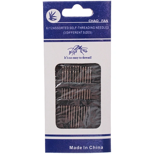 Иглы швейные в наборе 12шт "Favorite Hous", для плохо видящих, серебро