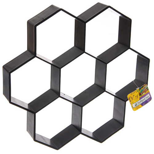 Форма для отлива садовых дорожек Соты 28294,5 см (1 модуль), Черный_3