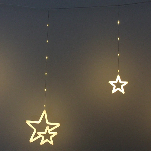 Гирлянда для дома БАХРОМА ш3м0,80,5м 672 лампы LED Звездопад, прозрачнпровод, 8 реж, IP-20,Теплый белый (возможность соедиения)_3