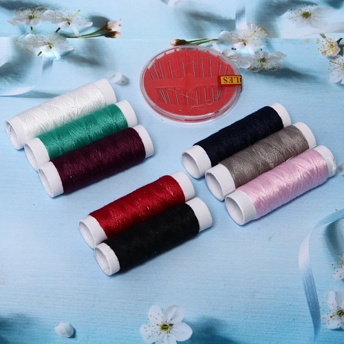 Швейный набор в пакете №1 (нитки 8шт,иголки в наборе)_3