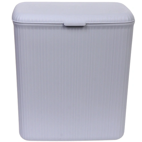 Корзина для мусора подвесная 26х20х32 серая с крышкой_15